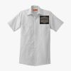 Short Sleeve Striped Industrial Work Shirt Thumbnail